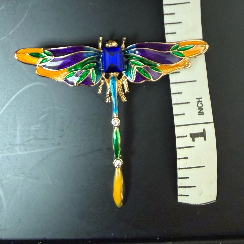 Colorful Dragonfly Brooch - Picture 3 of 3